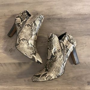 Franco Sarto snakeskin booties
